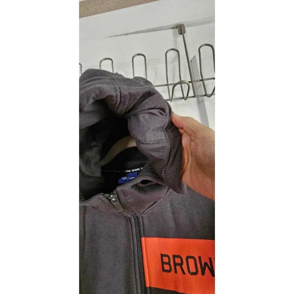 Nike Men's Sz Med‎ Cleveland Browns fleece Hoodie gray jacket full zip cotton